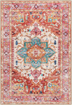 Yamaziot Washable Area Rug, 2x3 Small Entryway Rug Non-Slip Boho Vintage Rug - Image 2