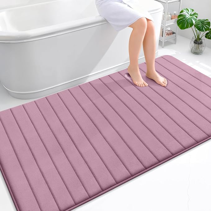 OLANLY Memory Foam Bath Mat 70x46, Super Soft Absorbent Bathroom Rugs, Quick Dry by OLANLY