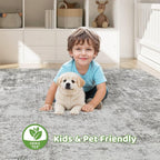 8x10 Area Rugs Living Room: Washable Large Abstract Neutral Modern Soft Rugs - Image 7