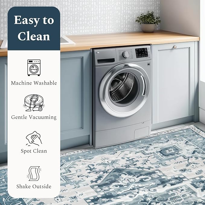 Rugflix 9x12 Area Rug for Living Room, Machine Washable Area Rugs - Image 5