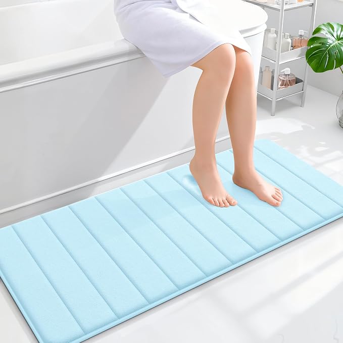 OLANLY Memory Foam Long Bathroom Rugs Runner 47x20, Super Soft Absorbent Bath by OLANLY
