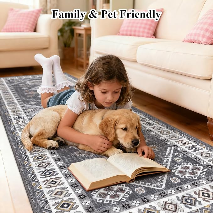 HEBE Washable Kitchen Rugs Runner 24"x72", Non Slip Hallway Runner Rug - Image 3
