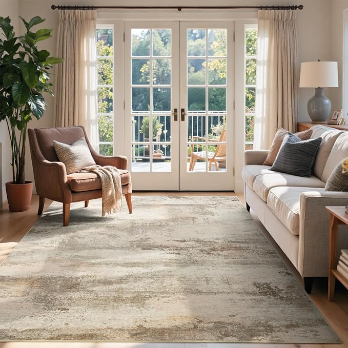 4x6 Ft Abstract Area Rugs for Living Room, Soft Non-Slip Modern Washable Rugs by Cuzwlovita