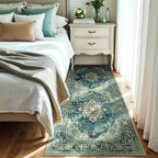 RELEANY Area Rugs Runner 3'x6' Washable Non-Slip, Floral Vintage Distress - Image 2