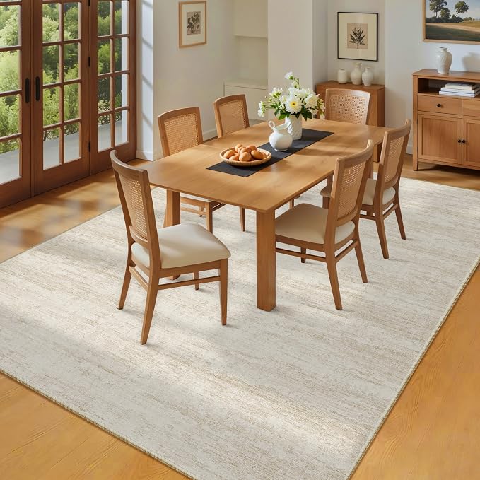 5x7 Area Rugs - Ultra-Thin Washble Rugs, Non-Slip Low Pile Abstract Print Rugs - Image 7