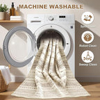Nakagishi 10x14 Area Rugs Living Room: Washable Boho Large Neutral Modern Soft - Image 2