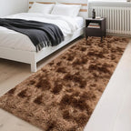 3x10 ft Plush High Pile Brown Tie Dyed Rug Fluffy Soft Runner Bedside Rug - Image 8