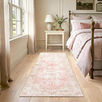 Latte&Fog 2x6 Washable Runner Pink Rugs, Non Slip Runner Rug - Image 4