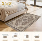 3x5 Washable Area Rug, Large Rugs - Image 3