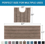 H.VERSAILTEX Bathroom Rugs Bath Rug Set 2 Piece Bathroom Contour Rug Toilet Mat - Image 2