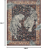 Moynesa Tiger Washable Area Rug, 9x12 Living Room Rug, Vintage Non Slip Large - Image 2