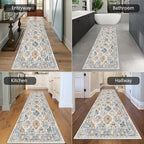 HEBE Hallway Runner Rug 2'8"x8' Washable Vintage Distressed Area Rugs Non Slip - Image 6