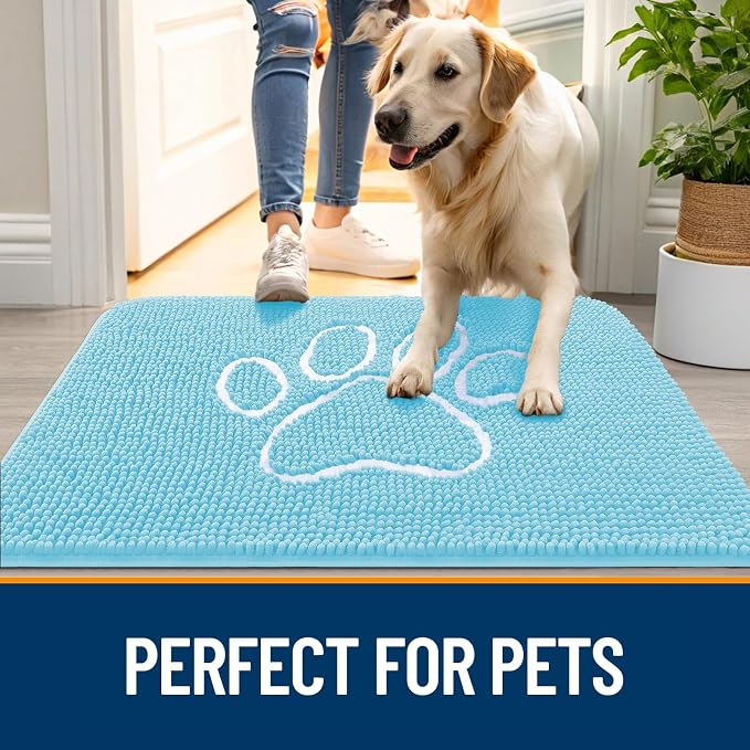 OLANLY Dog Door Mat for Muddy Paws 48x30, Paw Print Design, Absorbs Moisture - Image 6