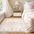CAPALOCA Machine Washable Rugs Nursery Rug Sq5ft Cute Girl Non Slip Low Pile - Image 9