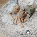 Area Rug 8x10 Washable Rug, Vintage Boho Medallion Rugs Non-Slip Soft Low Pile - Image 4