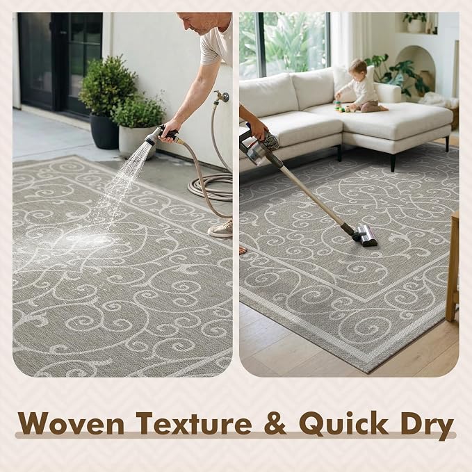 MontVoo-Outdoor Rug-Patio Rug 5x7 ft Polypropylene Indoor Outdoor Rugs Outdoor - Image 4