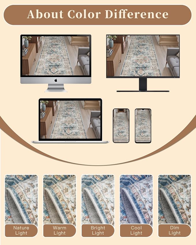 Madane Hallway Runner Rug 2x12, Extra Long Washable Runner Rugs - Image 13