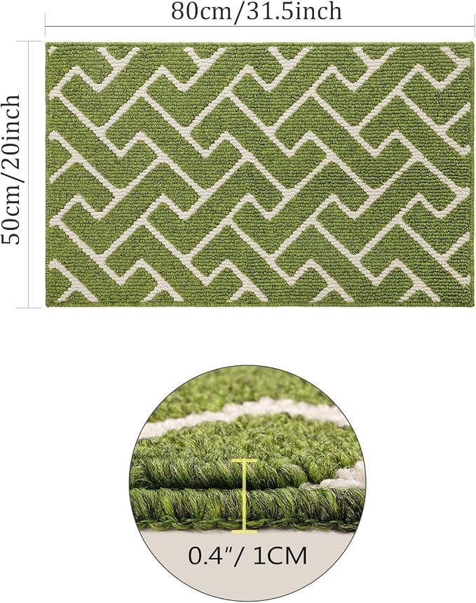 hicorfe Indoor Doormat, Front Back Door Mat TPR Backing Non Slip Mats 20"x32" - Image 2