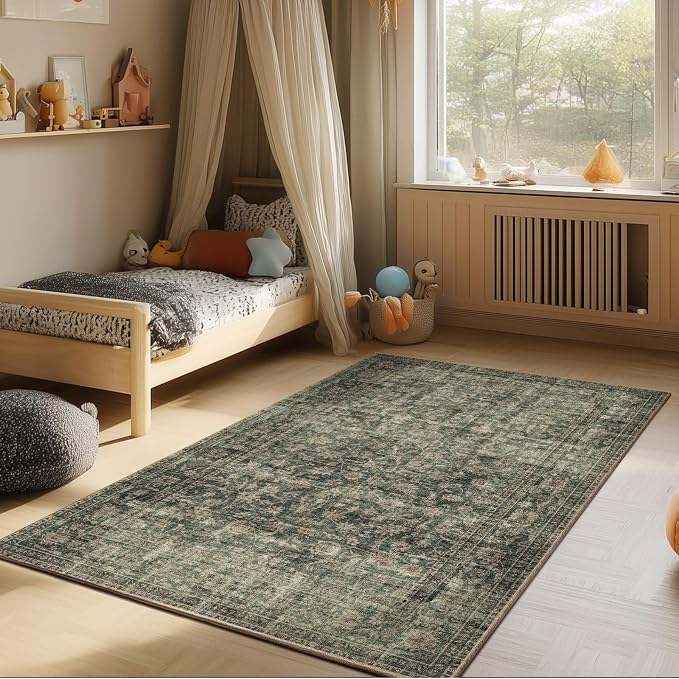 Machine Washable Throw Rugs for Entryway: Door Mat Indoor Entrance 4x6 Rug Boho - Image 5