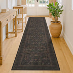 Dark Brown Washable Non Slip Hallway Runner Rug 2'6"x12' - 12ft Extra Long by Evyhood