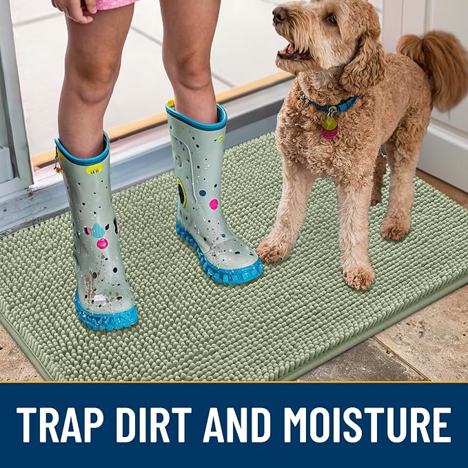 Smiry Dog Door Mat for Muddy Paws 47x24, Absorbent Dirt Trapper, Non-Slip - Image 3