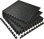 SUPERJARE 0.56'' Thick 6 Pcs 24 Sq Ft Rubber Top Exercise Equipment Mats by SUPERJARE