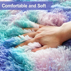 Shaggy Tie Dyed Light Purple Rainbow Rug Small, 2x3 Area Rugs - Image 4