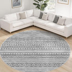 cotiled 8x8 Round Area Rugs Living Room Rug: Washable Boho Rugs - Image 6
