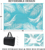 Pauwer Waterproof Outdoor Rug 6x9, Reversible Plastic Straw Patio Camping Rug - Image 2
