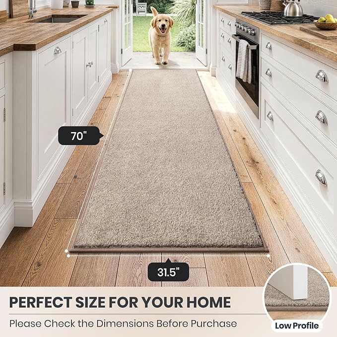 PURRUGS Dirt Trapping Door Mat 31.5" x 70", Non-Slip Machine Washable Entryway - Image 8
