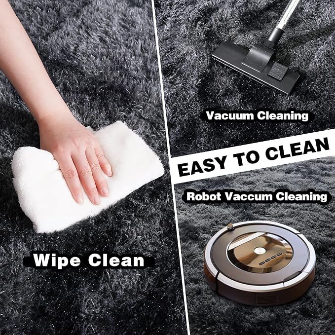 Area Rugs for Living Room 6x9, Ultra Soft Fluffy Rug for Bedroom, Modern Shaggy - Image 4