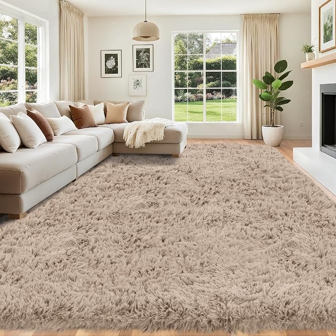 8x10 Area Rug for Living Room: Ultra Soft Fluffy Rug Modern Large Thicked Shag by Oriannal