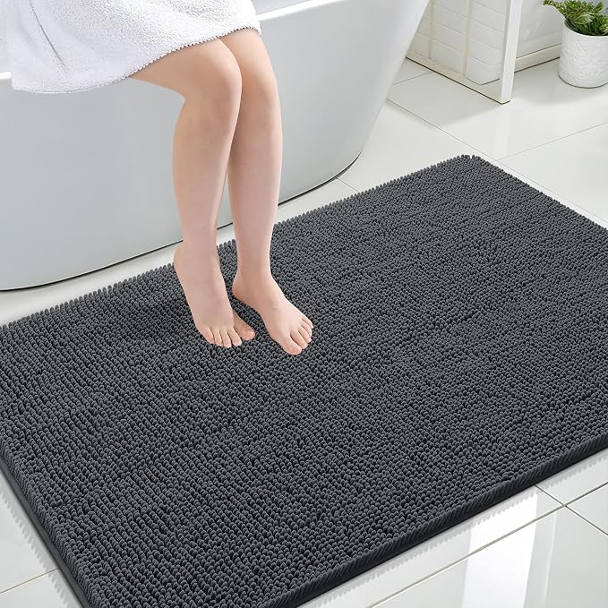 OLANLY Large Bathroom Rugs 44x32, Extra Soft Absorbent Chenille Bath Rugs by OLANLY