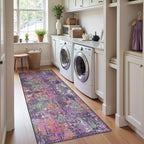 RELEANY Washable Area Rugs 2'x8' Non-Slip Modern Abstract Soft - Image 4