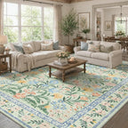 Wonnitar 10x14 Machine Washable Area Rugs, Ultra-Thin Foldable Boho Flower by Wonnitar