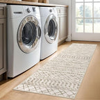 KUTA Moroccan Runner Rug 2x6 Non-Slip Vintage Beige Boho Hallway Kitchen Rugs - Image 4