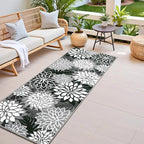 2x6 Washable Runner Rug for Hallway Tropical Botanical Modern Floral Chenille by ArenaRug