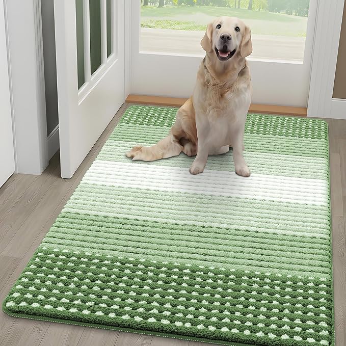Kitinjoy Indoor Outdoor Door Mat, 48x30 Non-Slip Absorbent Dirt Trapper by Kitinjoy