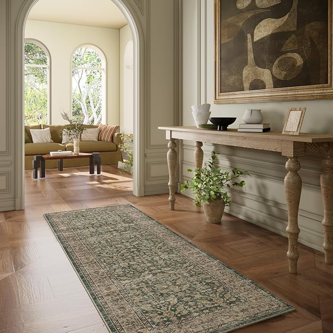 Machine Washable Hallway Runner Rugs: 2'6"x8' Kitchen Rug Stain Resistant Non - Image 3
