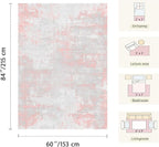 Latte&Fog Large 6x9 Pink Rugs, Modern Abstract Washable Area Rugs - Image 2