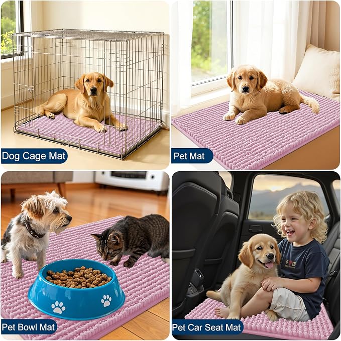 OLANLY Dog Door Mat for Muddy Paws 47x17, Ultra Absorbent Chenille Mud Doormat - Image 7