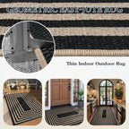 Lahome Enfys Modern Geometric Easy Jute Outdoor Rug, 3x5 Black Indoor Outdoor - Image 4
