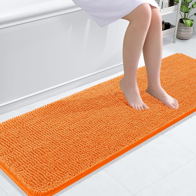 OLANLY Bathroom Runner Rugs 59x20, Extra Soft Absorbent Chenille Bath Rugs by OLANLY