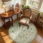 4x4 Round Bedroom Rug Washable: Living Room Rug Stain Resistant Non Slip Low by palohom