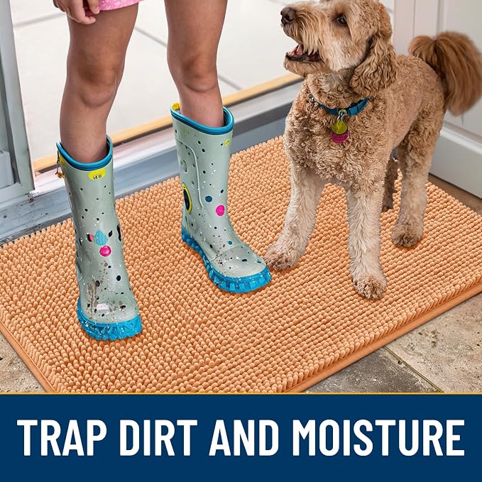 Smiry Dog Door Mat for Muddy Paws 47x24, Absorbent Dirt Trapper, Non-Slip - Image 3