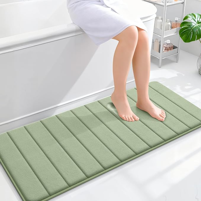 OLANLY Memory Foam Long Bathroom Rugs Runner 47x20, Super Soft Absorbent Bath by OLANLY