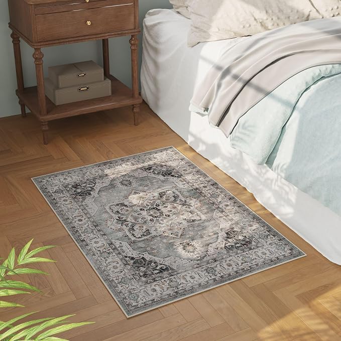 Rugcomf Vintage Medallion Rugs for Entryway 2'x3' - Image 4