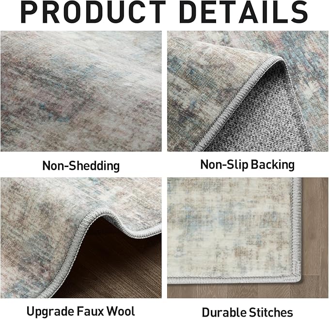 5x7 Area Rugs Washable Rug: Modern Abstract Living Room Rug Soft Anti-Skid Thin - Image 5