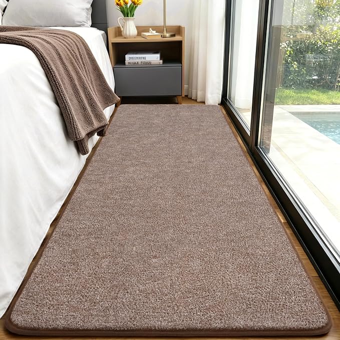 Keeko Soft 2x6 Runner Rug Brown, Bedside Rugs - Image 4