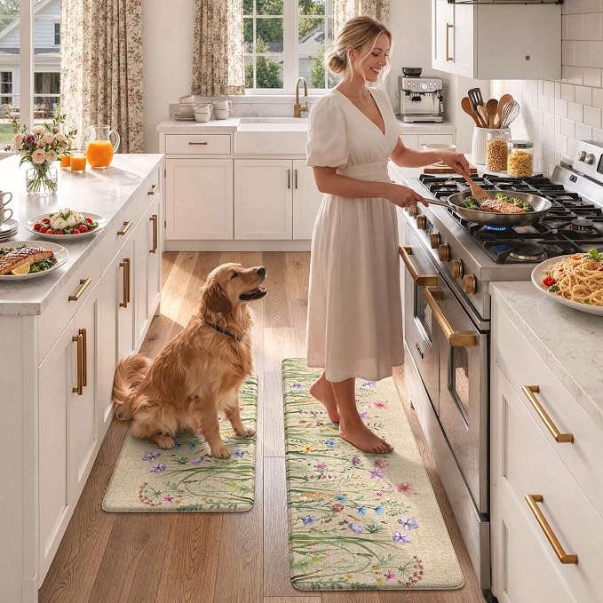 KIMODE Anti Fatigue Kitchen Mat, Farmhouse Kitchen Floor Mats Non-Slip Cushioned - Image 8